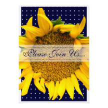 Sunflower Wedding with dots Personalized Invites