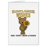 Sunflower Wishes Teddy Bear Kisses Cards