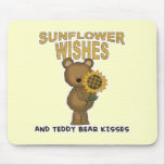 Sunflower Wishes Teddy Bear Kisses Mouse Mats