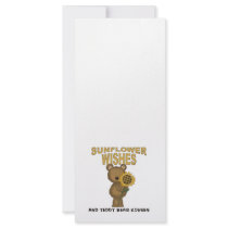 Sunflower Wishes Teddy Bear Kisses Rack Cards