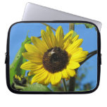Sunflower with bee laptop sleeves