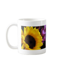 Sunflower with Purple Iris Coffee Mugs