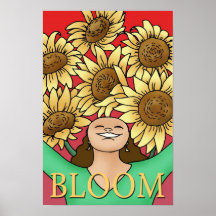 Sunflower Woman -- Bloom! Posters