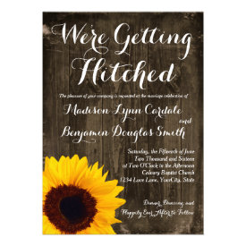 Sunflower Wood Getting Hitched Wedding Invitations Invites