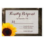 Sunflower Wood Rustic Country Wedding RSVP Cards