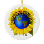 Sunflower world peace christmas tree ornament