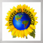 Sunflower world peace poster