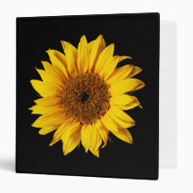 Sunflower Yellow on Black - Customized Sun Flowers Binder