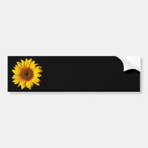 Sunflower Yellow on Black - Customized Sun Flowers Bumper Stickers