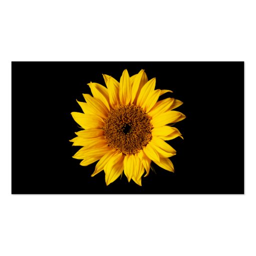 Sunflower Yellow on Black - Customized Sun Flowers Business Card Template (front side)