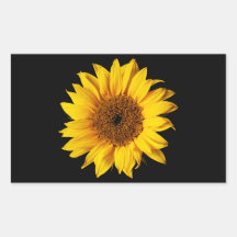 Sunflower Yellow on Black - Customized Sun Flowers Sticker