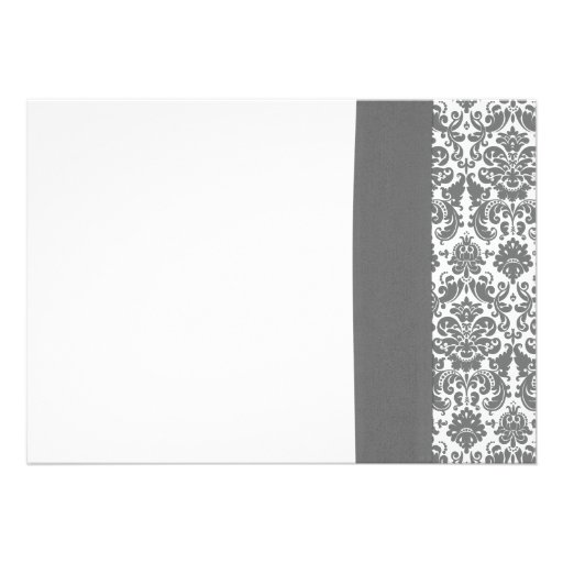 Sunflower Yellow Pewter Grey White Damask Wedding Custom Invites