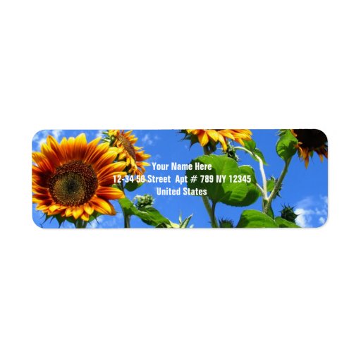 Sunflowers 2 custom return address label