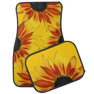 Sunflowers Abstract Floor Mat