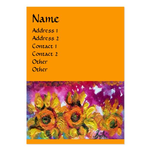 SUNFLOWERS AND BLACK ROOSTER BUSINESS CARDS (front side)