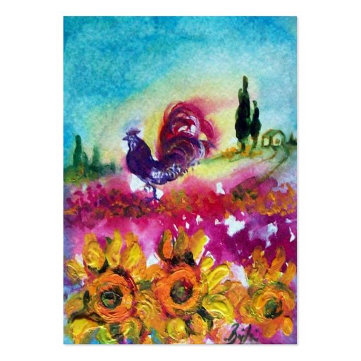 SUNFLOWERS AND BLACK ROOSTER BUSINESS CARDS (back side)