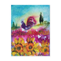 SUNFLOWERS AND BLACK ROOSTER postcards by bulgan_lumini SUNFLOWERS AND BLACK ROOSTER postcards