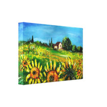 SUNFLOWERS AND COUNTRYSIDE IN TUSCANY