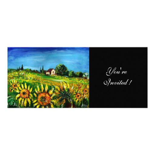 SUNFLOWERS AND COUNTRYSIDE IN TUSCANY, CUSTOM INVITE