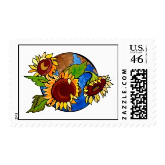 Sunflowers and Ecology Postage stamp