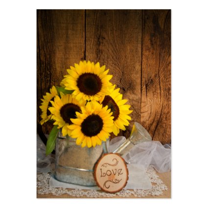 Sunflowers and Garden Watering Can Wedding Charity Business Cards
