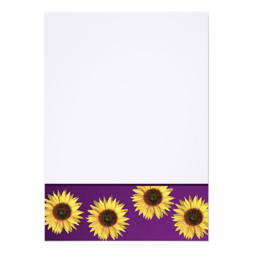 Sunflowers and Purple Country Wedding Custom Announcement