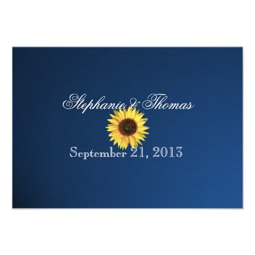Sunflowers and Ribbon Country Wedding Response Custom Announcements