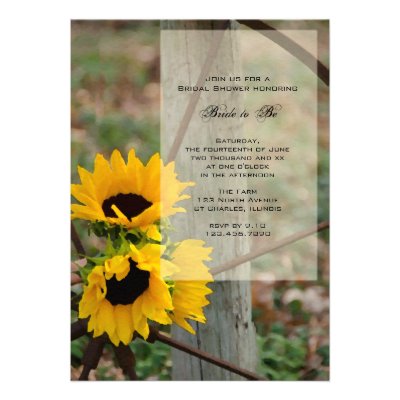 Sunflowers and Wagon Wheel Bridal Shower Invite