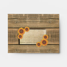 sunflowers and wood rsvp wedding envelopes small