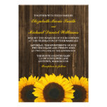 Sunflowers Barn Wood Wedding Custom Invites