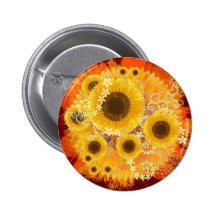 Sunflowers Bloom Button