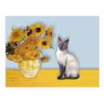 Sunflowers - Blue Point Siamese Post Cards