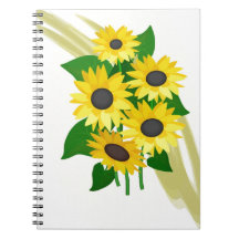 Sunflowers Bouquet Spiral Note Book