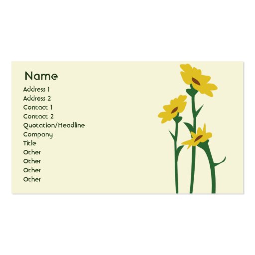 Sunflowers - Business Business Card Templates (front side)