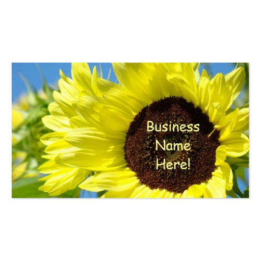 Sunflowers Business Cards Yellow Blue Cards