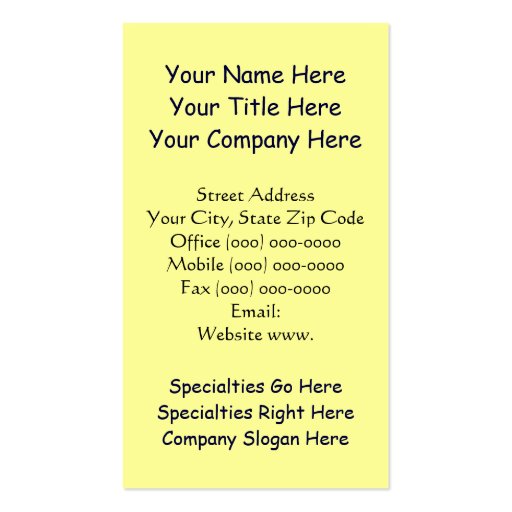 Sunflowers Business Cards Yellow Blue Cards (back side)