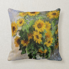 Sunflowers by Monet Throw Pillow