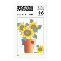 SUNFLOWERS by SHARON SHARPE postage