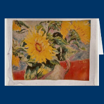 Sunflowers by Suzanne, blank card cards