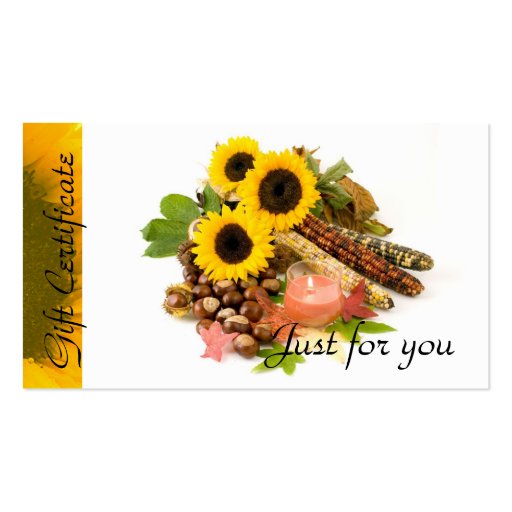 Sunflowers Candle Relaxation Spa Massage Therapy Business Card Templates (front side)
