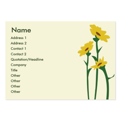 Sunflowers - Chubby Business Cards (front side)