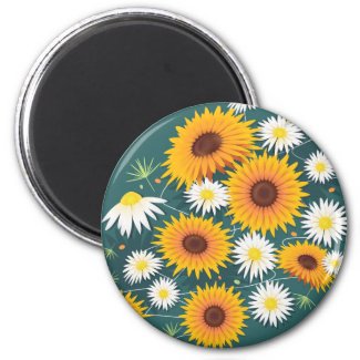 Sunflowers Daisies magnet