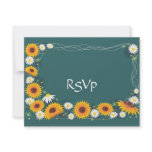 Sunflowers & Daisies Wedding Invitation RSVP Card