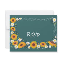 Sunflowers & Daisies Wedding Invitation RSVP Card