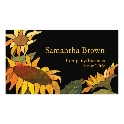 Sunflowers Florists Business Cards (front side)