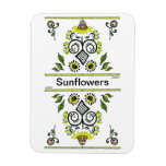 Sunflowers Folk Pattern by Alexandra Cook Magnets