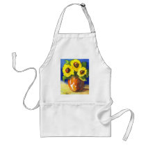 Sunflowers in a Clay Pot Apron
