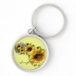 Sunflowers in a Row Keychain