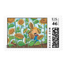 Sunflowers in the Garden postage by Sneaky_P_Illustratio Sunflowers in the Garden postage