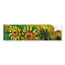 SUNFLOWERS IN TUSCANY COUNTRYSIDE -detail bumper stickers by bulgan_lumini SUNFLOWERS IN TUSCANY COUNTRYSIDE -detail bumper stickers